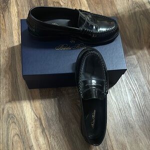 Brooks Brothers Shiny Black Slip-On Loafers